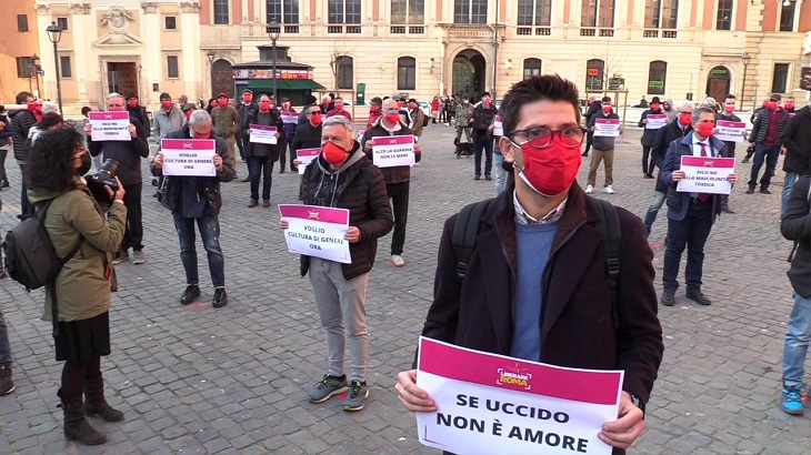 Uomini a Roma contro il femminicidio